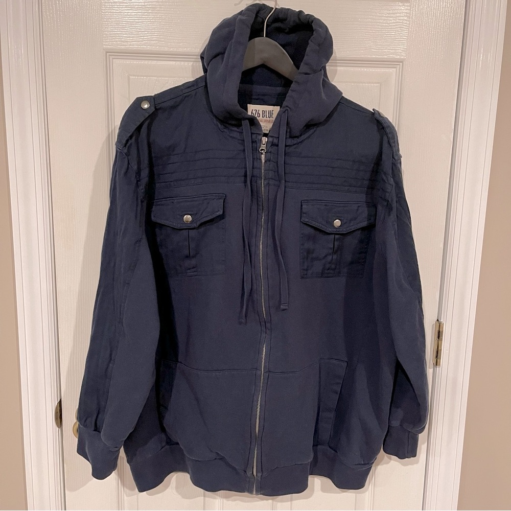 DXL 626 Blue Vintage Supply Co. Zip Up Hoodie 2XL